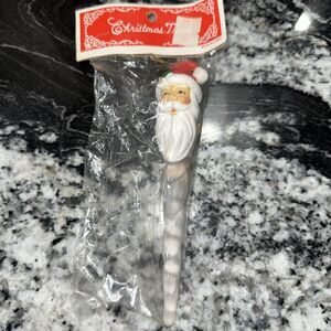 Christmas Trim Santa On Top of  Icicle Ornament 7”